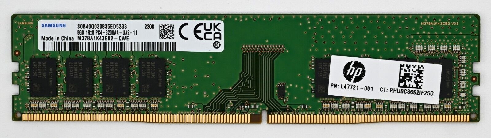 Samsung 8GB DDR4 3200MHz Desktop RAM Memory 1Rx8 PC4-3200AA M378A1K43EB2-CWE Main Image