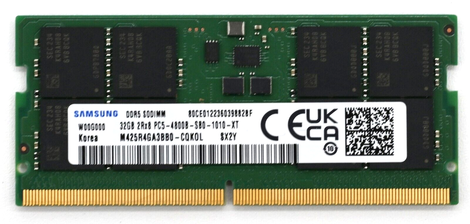 Samsung 32GB DDR5 4800 MHz PC5-38400 SODIMM Laptop Memory RAM, M425R4GA3BB0-CQK Main Image