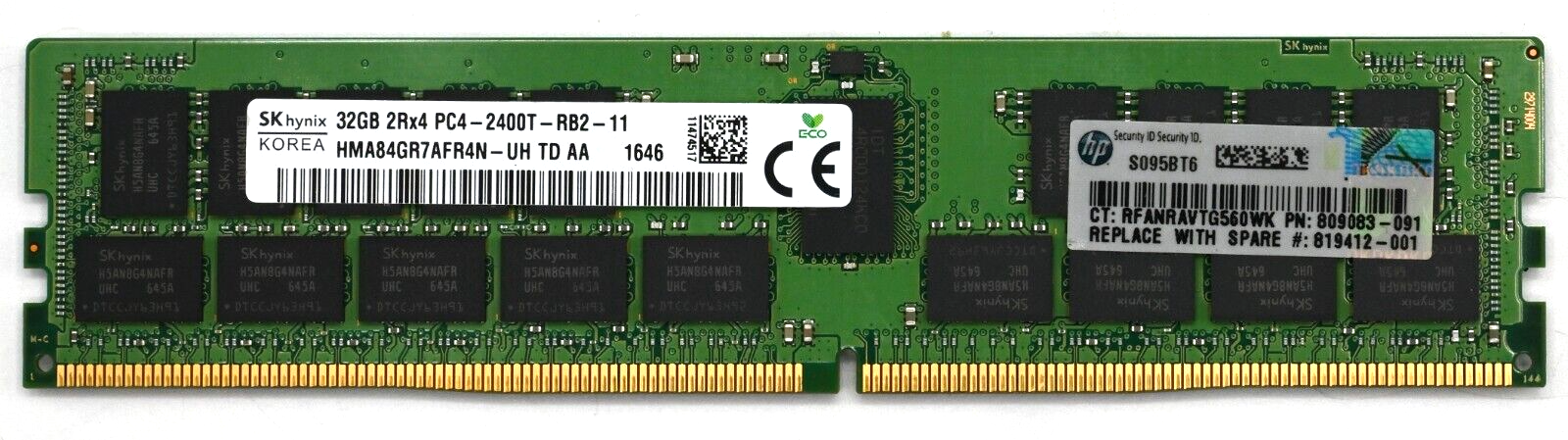 SK Hynix 32GB DDR4 2400MHz ECC 2Rx4 REG RDIMM SERVER HMA84GR7AFR4N-UH Main Image