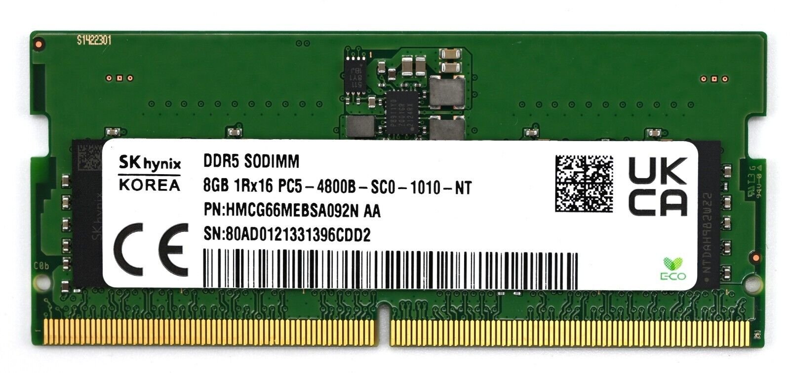 SK Hynix 8GB DDR5 SODIMM 4800Mhz PC5-38400 Laptop RAM Memory HMCG66MEBSA092N BA Main Image