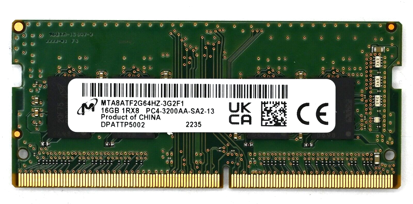 Micron 16GB DDR4 Laptop RAM 3200MHz PC4-25600 260pin SoDimm MTA8ATF2G64HZ-3G2F1 Main Image