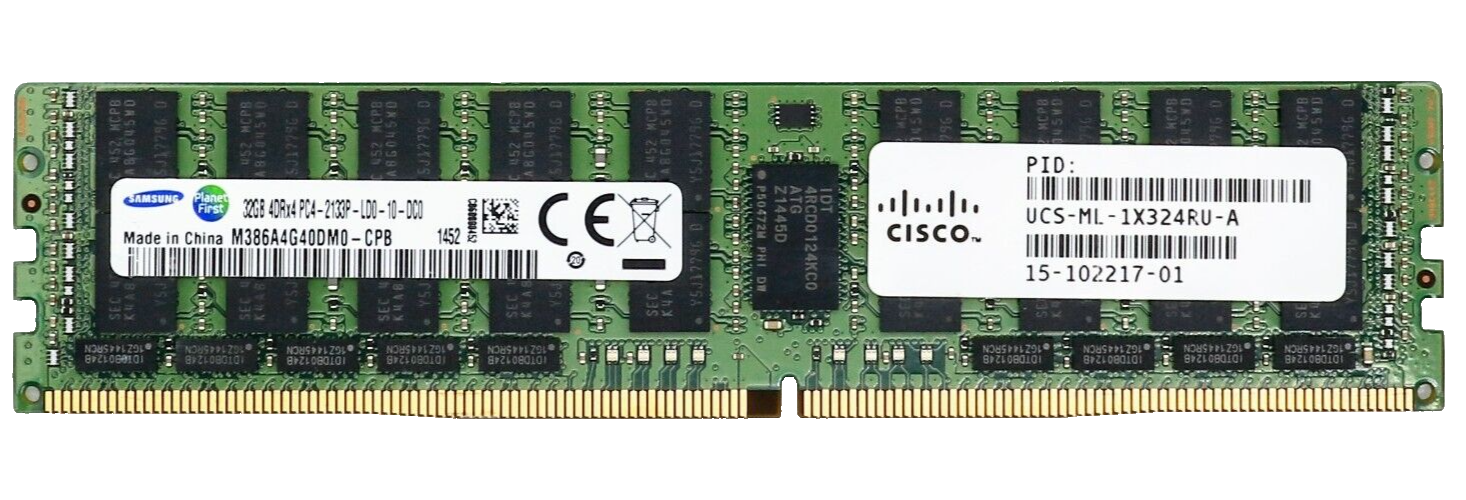 Samsung 32GB DDR4 2133 MHz ECC REG PC4-17000 LRDIMM SERVER M386A4G40DM0-CPB Main Image