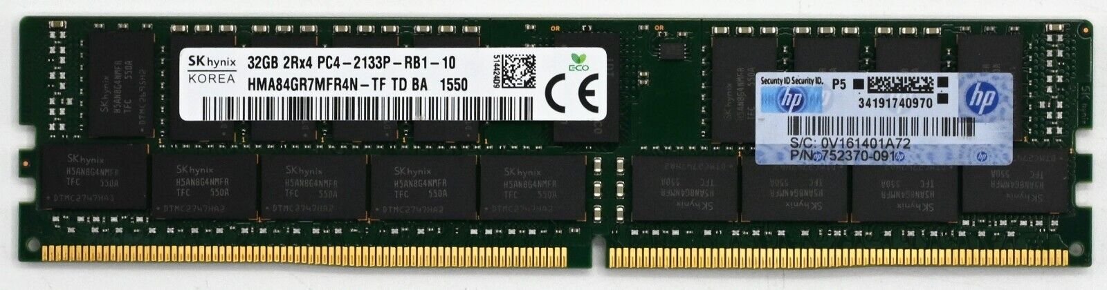 SK Hynix 32GB DDR4 2133 MHz ECC PC4-17000 2Rx4 RDIMM SERVER HMA84GR7MFR4N-TF Main Image