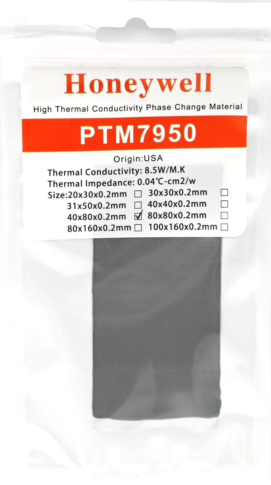 Honeywell PTM7950 40x80x0.2mm Phase Change Thermal Paste Laptop CPU Graphics Main Image