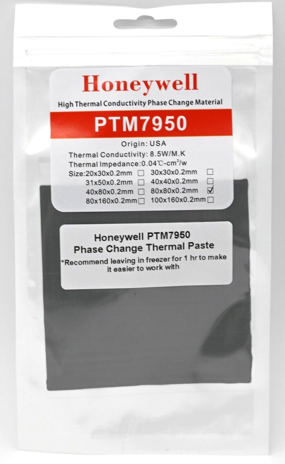 Honeywell PTM7950 80x80x0.2mm Phase Change Thermal Paste Laptop CPU Graphics Main Image