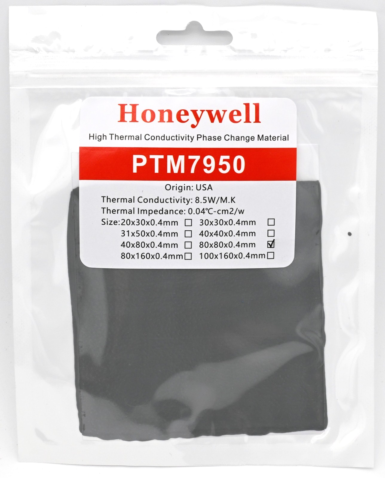Honeywell PTM7950 80x80x0.4mm Phase Change Thermal Paste Laptop CPU Graphics Main Image