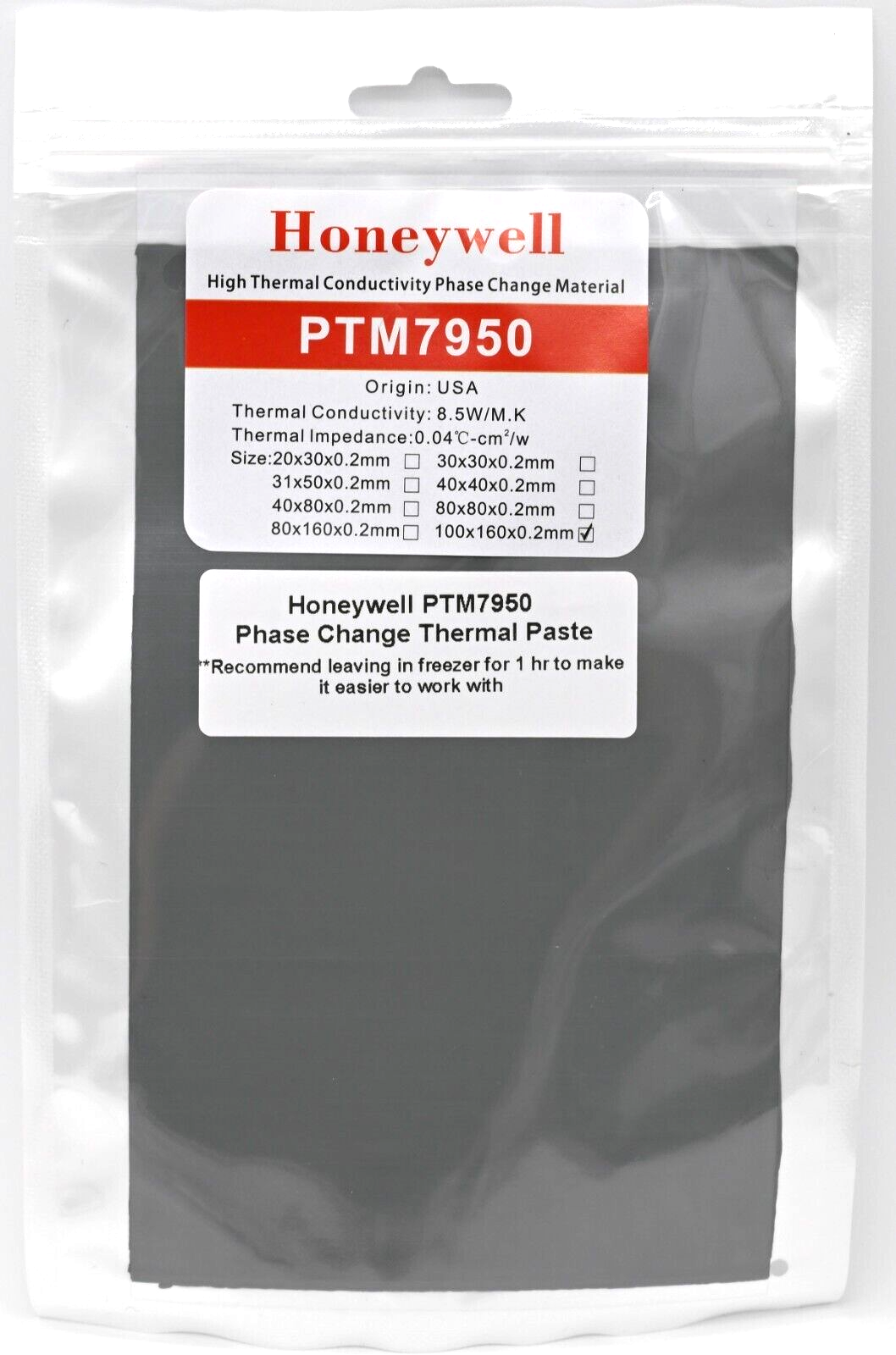 Honeywell PTM7950 100x160x0.2mm Phase Change Thermal Paste Laptop CPU Graphics Main Image