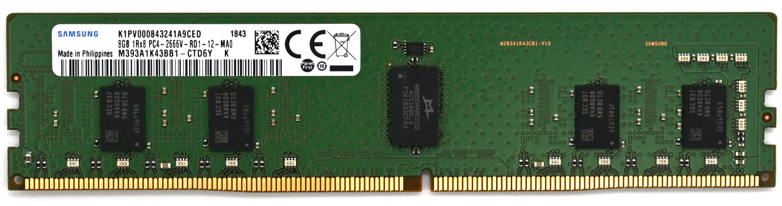 Samsung 8GB DDR4 2666 MHz ECC REG RDIMM Server RAM 1Rx8 - M393A1K43BB1-CTD6Y Main Image